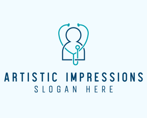 Healthcare Clinic Stethoscope logo design