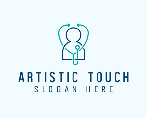 Healthcare Clinic Stethoscope logo design