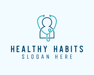 Healthcare Clinic Stethoscope logo design