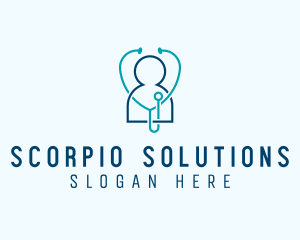 Healthcare Clinic Stethoscope logo design