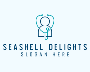 Healthcare Clinic Stethoscope logo design