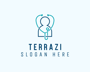 Healthcare Clinic Stethoscope logo design