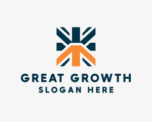 Marketing Growth Arrow logo design