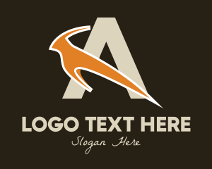Jumping - Antelope Letter A logo design