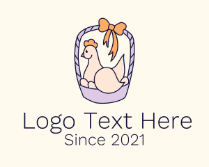 Farm Animal - Poultry Chicken Basket logo design