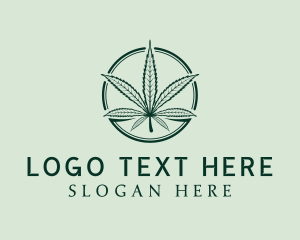 Drug - Organic Marijuana Leaf logo design