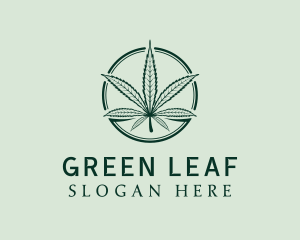 Organic Marijuana Leaf logo design