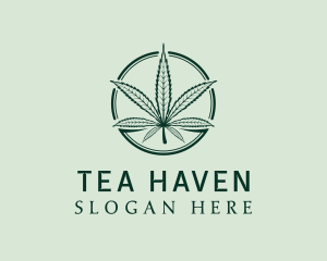 Organic Marijuana Leaf logo design