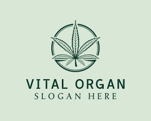 Organic Marijuana Leaf logo design