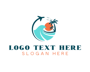 Visit - Travel Beach Getaway logo design