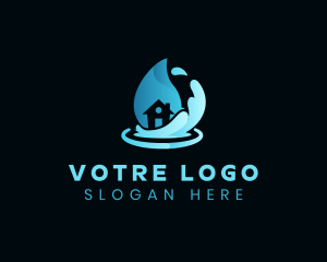 House Water Droplet Logo