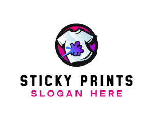 T Shirt Paint Print logo design