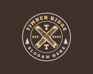 Logging - Wood Log Carpentry logo design