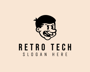 Retro Angry Old Man  logo design