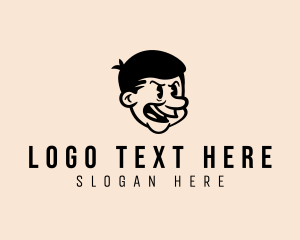 Person - Retro Angry Old Man logo design