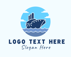 Ship - Travel Navy Ship logo design