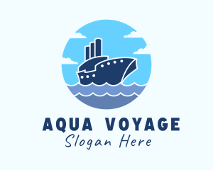 Travel Navy Ship logo design