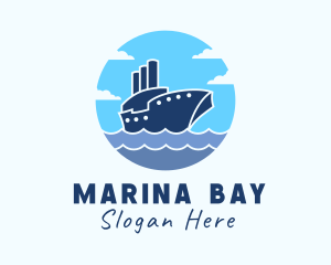 Seaport - Travel Navy Ship logo design