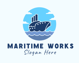 Travel Navy Ship logo design