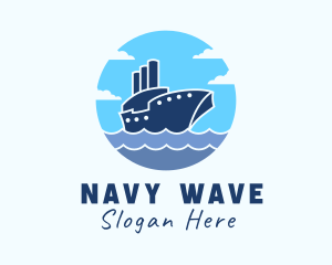 Travel Navy Ship logo design