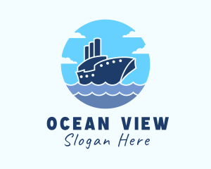 Pier - Travel Navy Ship logo design