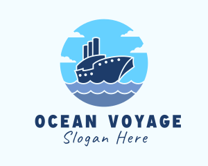 Travel Navy Ship logo design