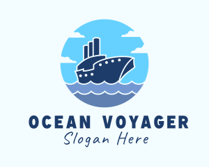 Travel Navy Ship logo design