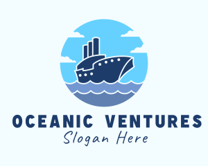 Travel Navy Ship logo design