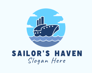 Travel Navy Ship logo design