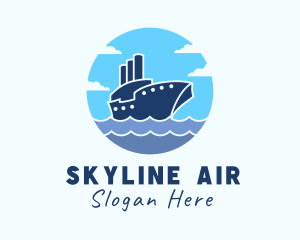 Cruise - Travel Navy Ship logo design