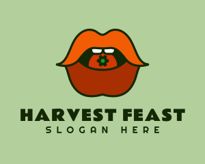 Red Lips Tomato logo design