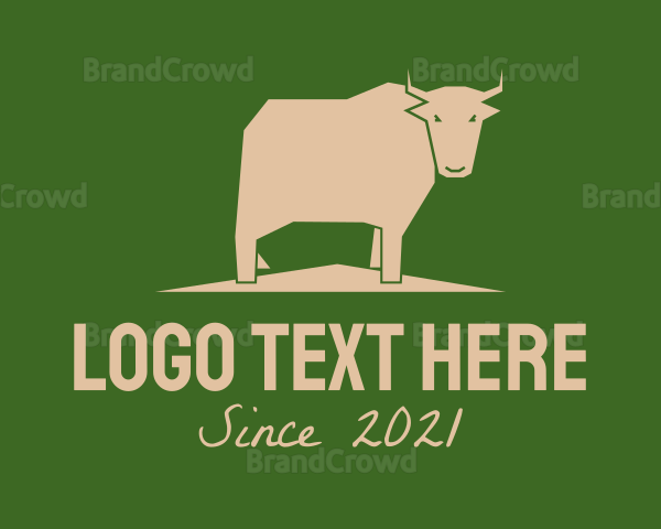 Brown Farm Cow Logo