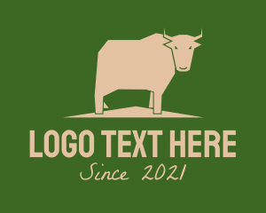 Cowboy - Brown Farm Cow logo design