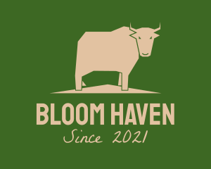 Brown Farm Cow  logo design