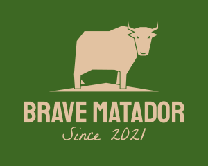 Bullfighter - Brown Farm Cow logo design
