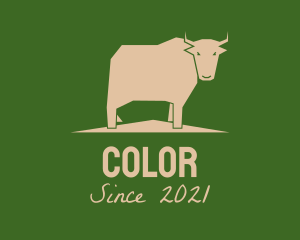 Brown Farm Cow  logo design