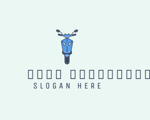 Online Shopping - Blue Motorcycle Scooter logo design