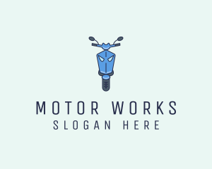 Motor - Blue Motorcycle Scooter logo design