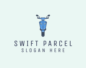 Parcel - Blue Motorcycle Scooter logo design