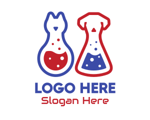 Puppy - Laboratory Flask Cat & Dog logo design