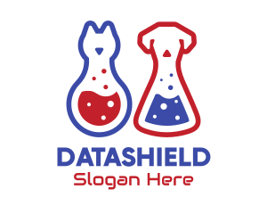 Chemist - Laboratory Flask Cat & Dog logo design