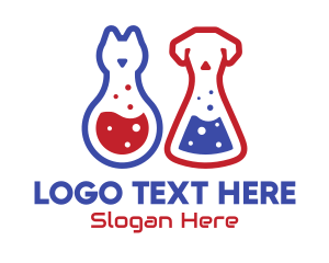 Laboratory Flask Cat & Dog Logo