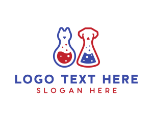 Laboratory Flask Cat & Dog logo design