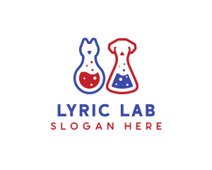 Laboratory Flask Cat & Dog logo design