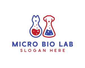 Laboratory Flask Cat & Dog logo design