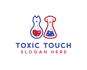 Laboratory Flask Cat & Dog logo design