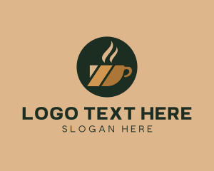 Stripes - Hot Coffee Cup logo design
