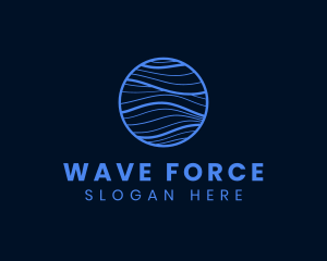 Round Business Waves logo design