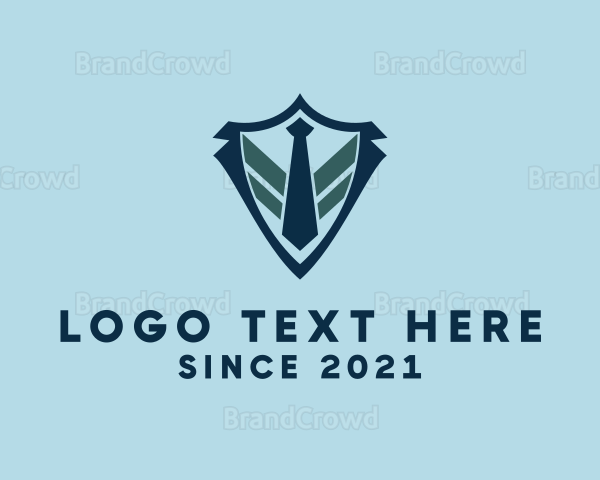 Necktie Shield Suit Logo