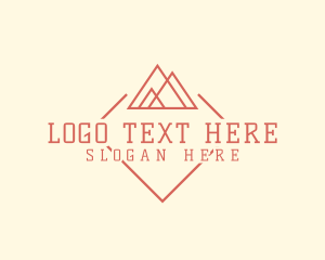 Hipster Mountain Camping Logo